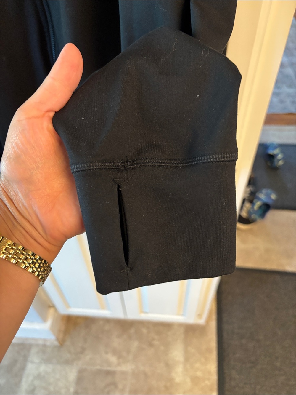 Black Hooded Zip-Front Womens Athletic Jacket - Picture 4 of 5